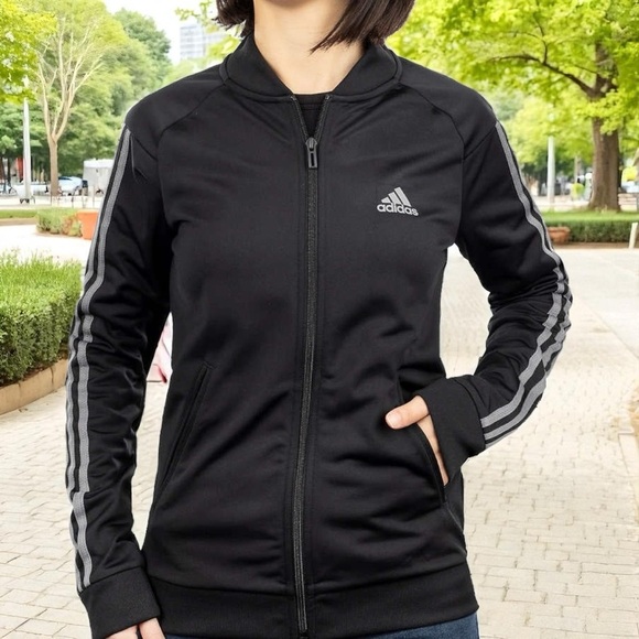 NEW, Adidas, Black 3-Stripes Classic Track Jacket Zip-Up, Plus Size 2XL - Picture 1 of 13